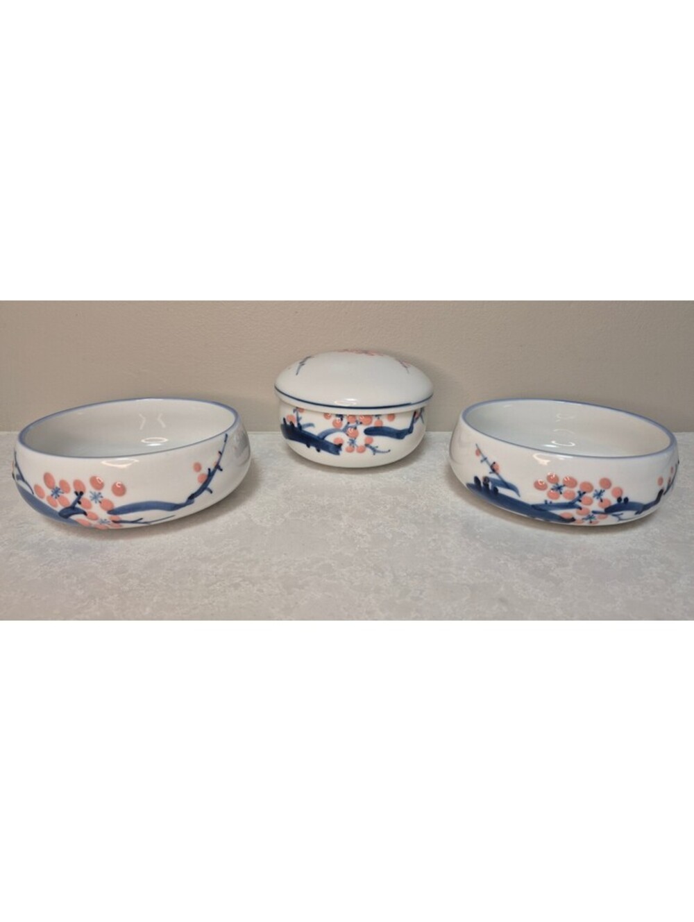 Vintage Chinese Jingdezhen 3-Pc Porcelain Set